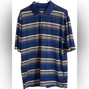 Nike Golf Dri-Fit 88% polyester/12% spandex blue striped polo shirt M